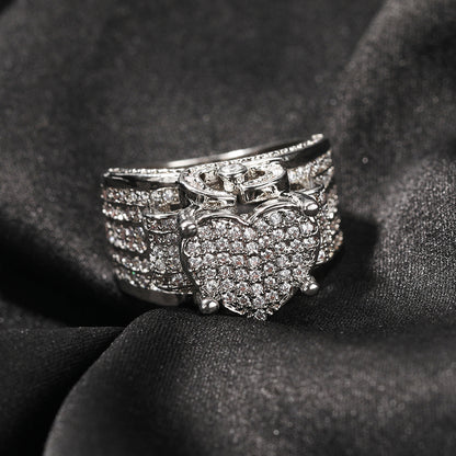 Pavé Heart Statement Ring