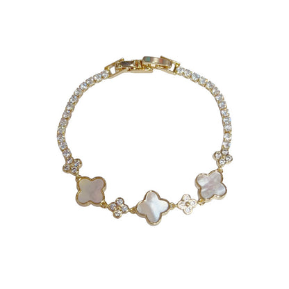 Shell Clover Zircon Bracelet