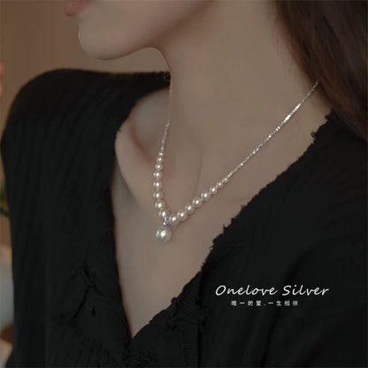 Pearl-Look Sweater Necklace