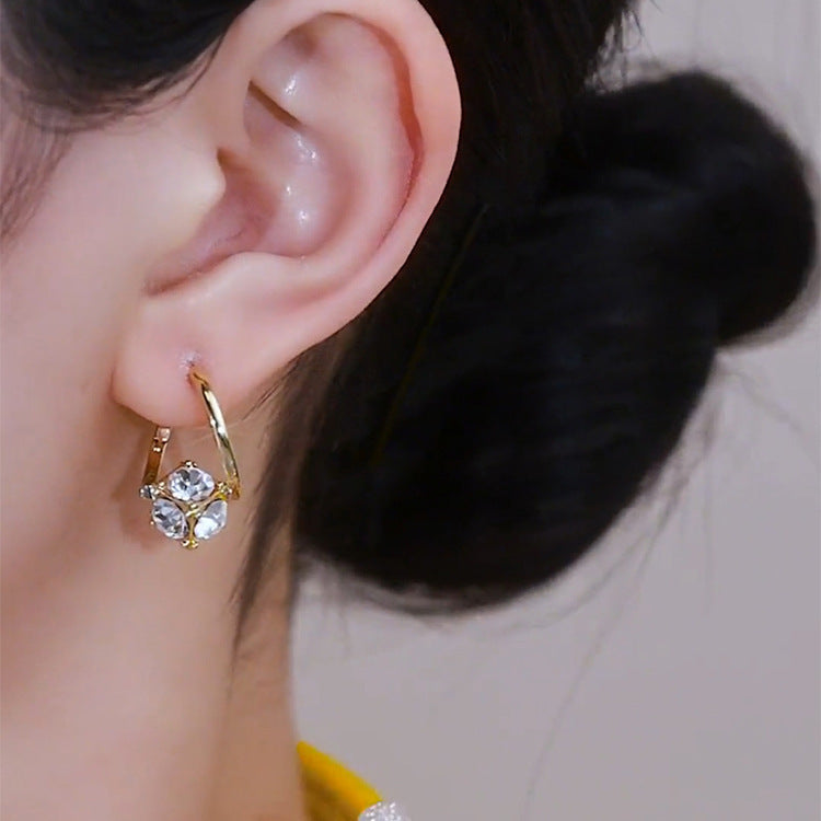 Sparkling Gold Tone Hoop Earrings