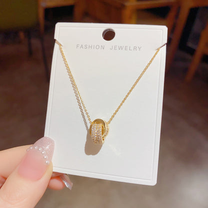 Luxury Zircon Interlocking Circle Necklace