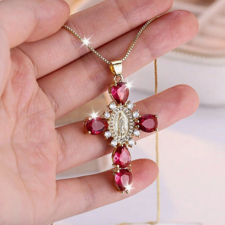 Crystal Cross Pendant Necklace