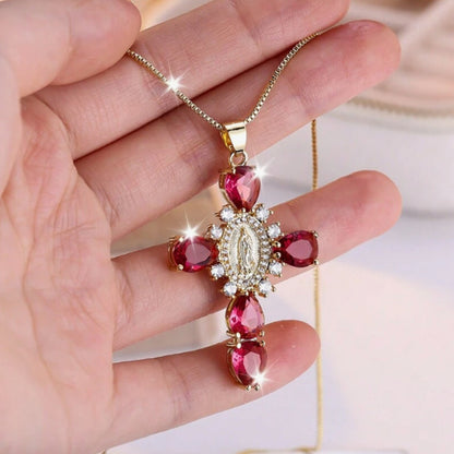 Crystal Cross Pendant Necklace
