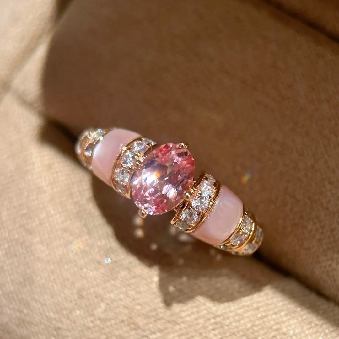Padparadscha Mother-of-Pearl Open Ring