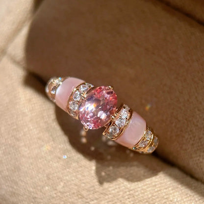 Padparadscha Mother-of-Pearl Open Ring