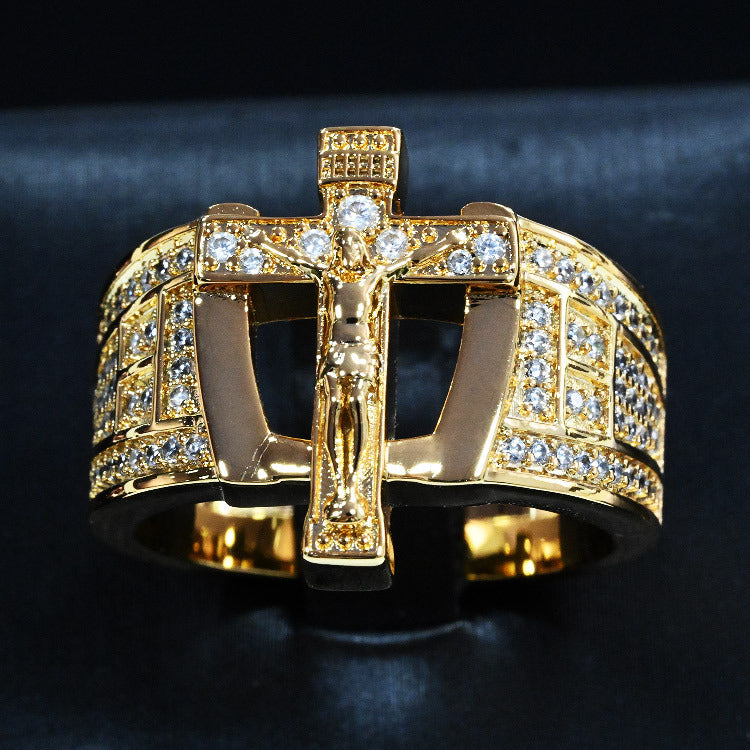 S925 Silver Gold-Plated Men’s Statement Ring
