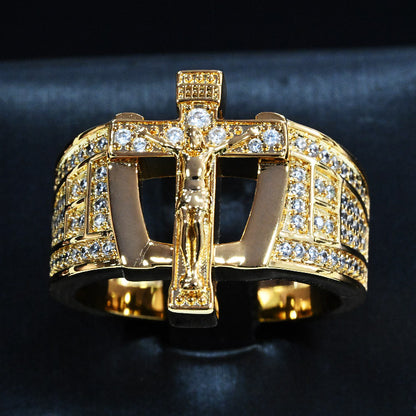 S925 Silver Gold-Plated Men’s Statement Ring