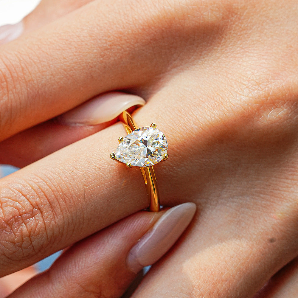 Pear Cut Moissanite Ring
