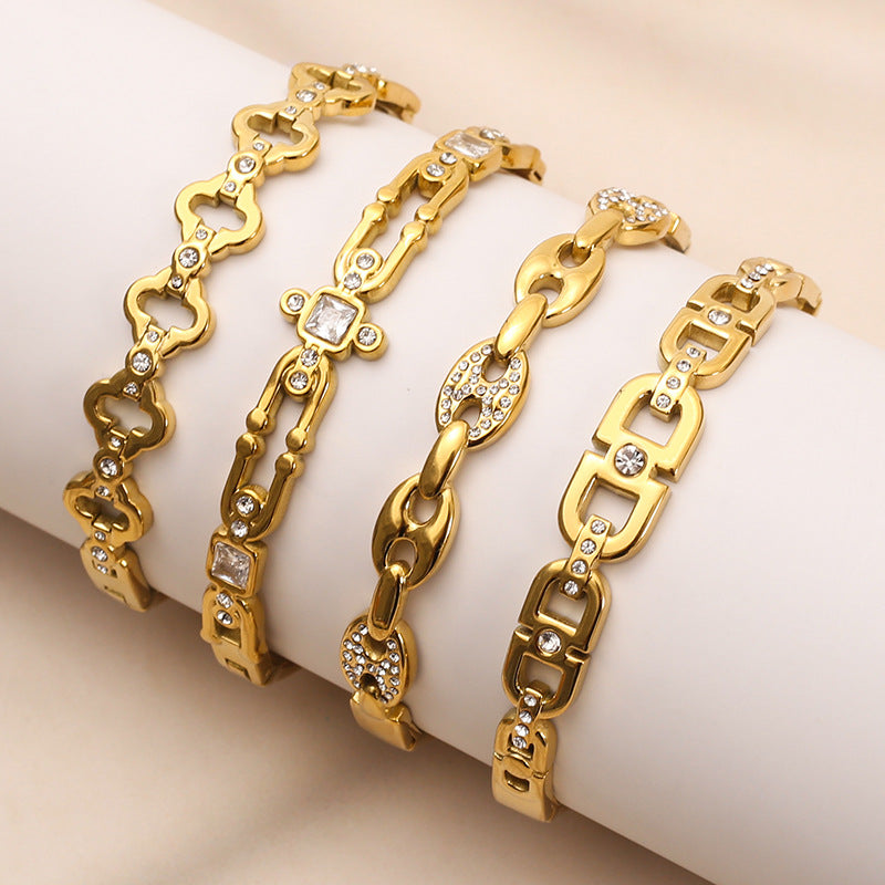 18K Gold Plated Stainless Steel Chain Bracelet