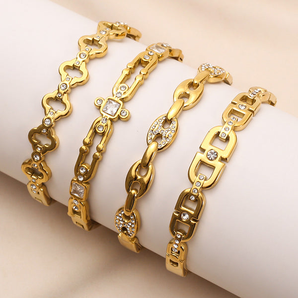 18K Gold Plated Stainless Steel Chain Bracelet